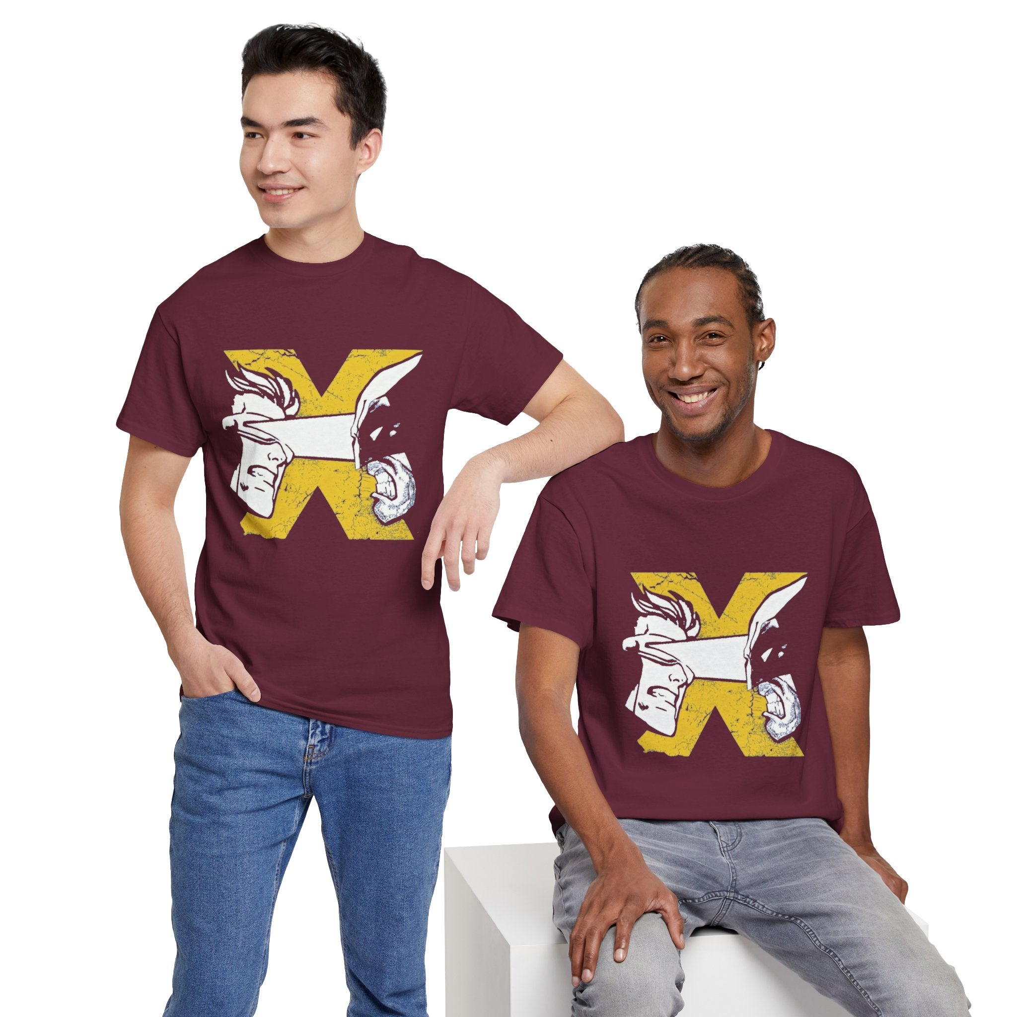 Wolverine vs Cyclops Vintage Graphic Tee — X‑Men Fan Shirt