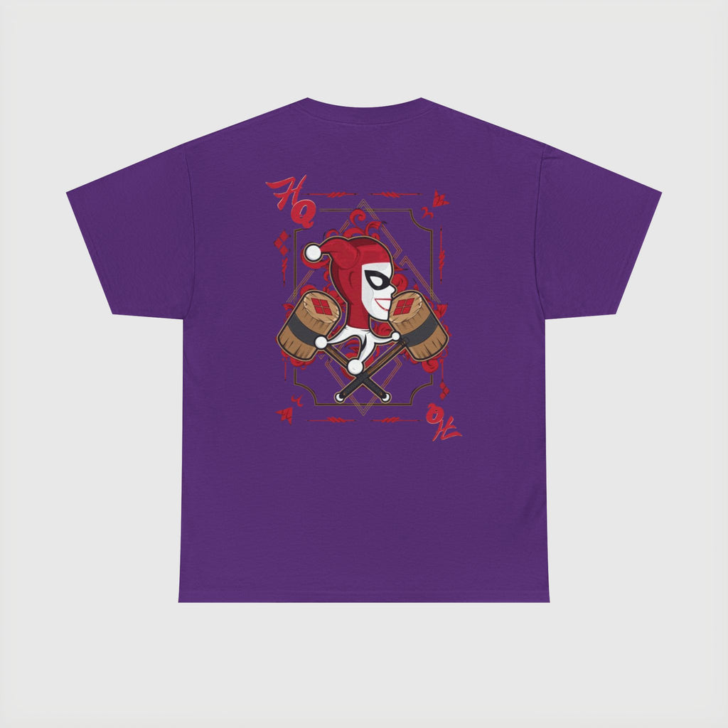 Harlequin Heart Tee — Joker-Inspired Playing Card Graphic T-Shirt