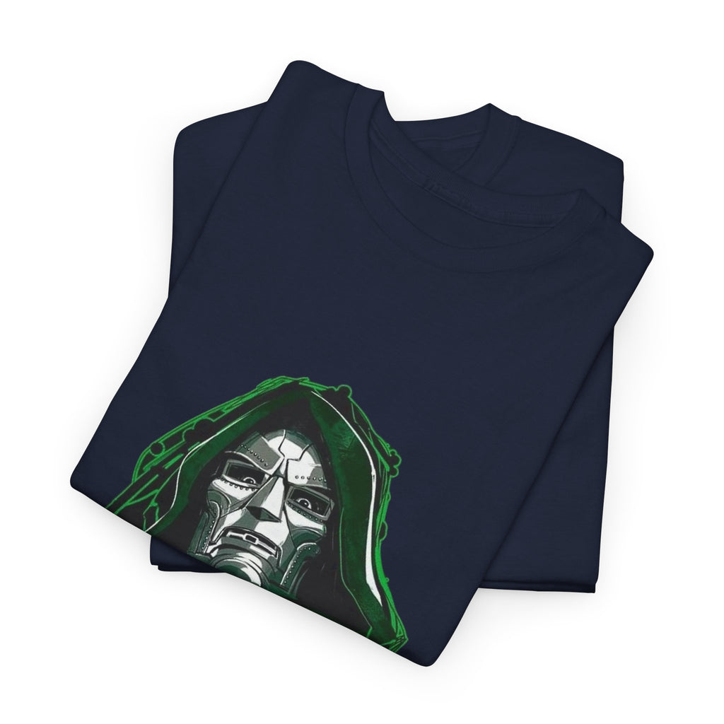 Doctor Doom Retro Green Villain Portrait T-Shirt — Avengers Graphic Tee