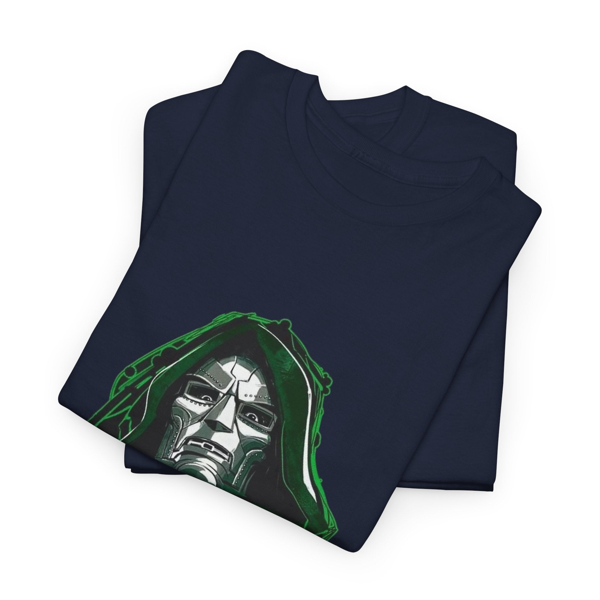 Doctor Doom Retro Green Villain Portrait T-Shirt — Avengers Graphic Tee