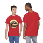 Funny Chubby Bat Hero T‑Shirt — Cute Fat Batman Parody Tee