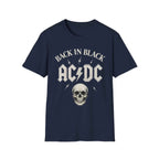 AC/DC Back in Black Unisex Softstyle T-Shirt - Rock Music Tee, Concert Shirt, Vintage Style, Music Lover Gift, Casual Wear