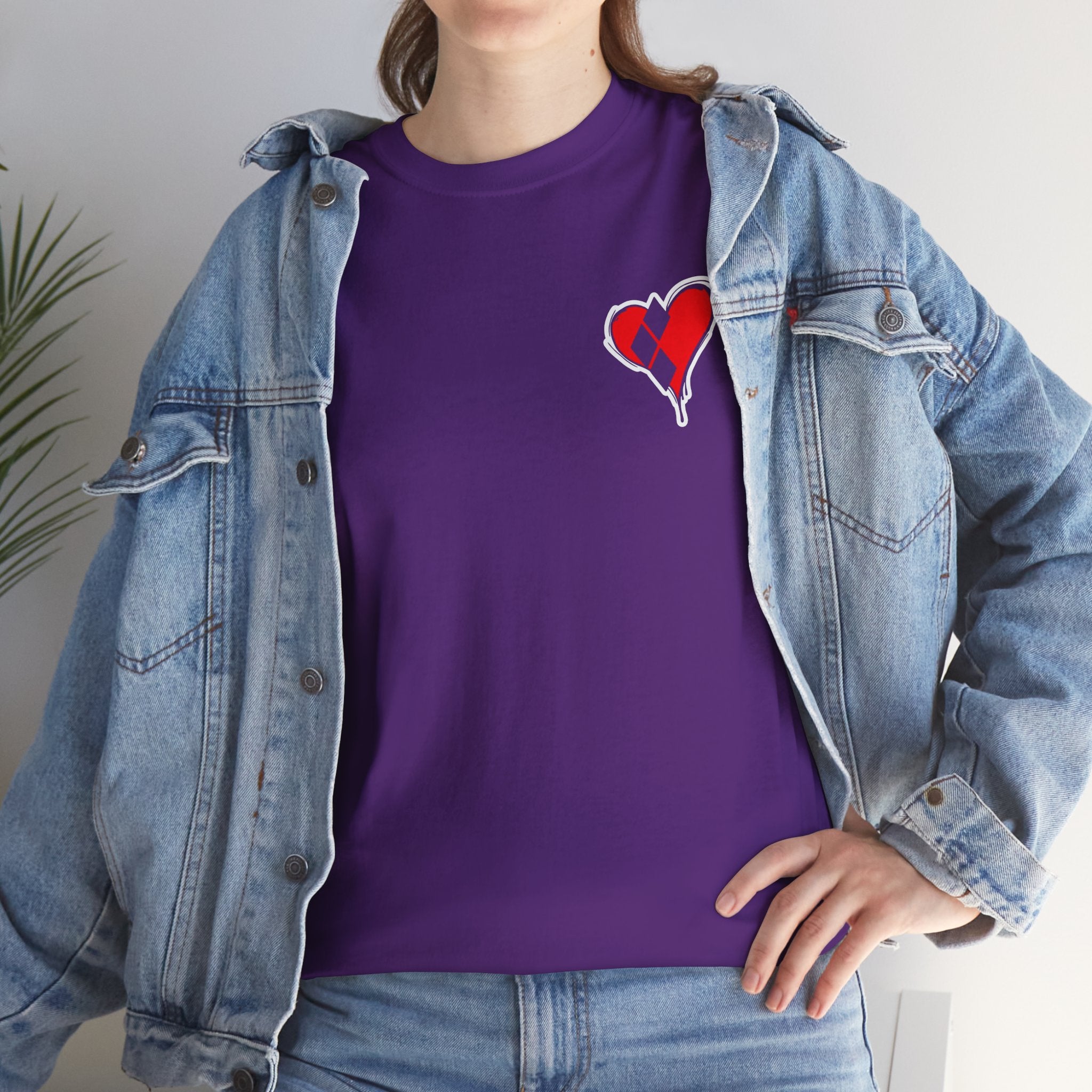 Harlequin Heart Tee — Joker-Inspired Playing Card Graphic T-Shirt
