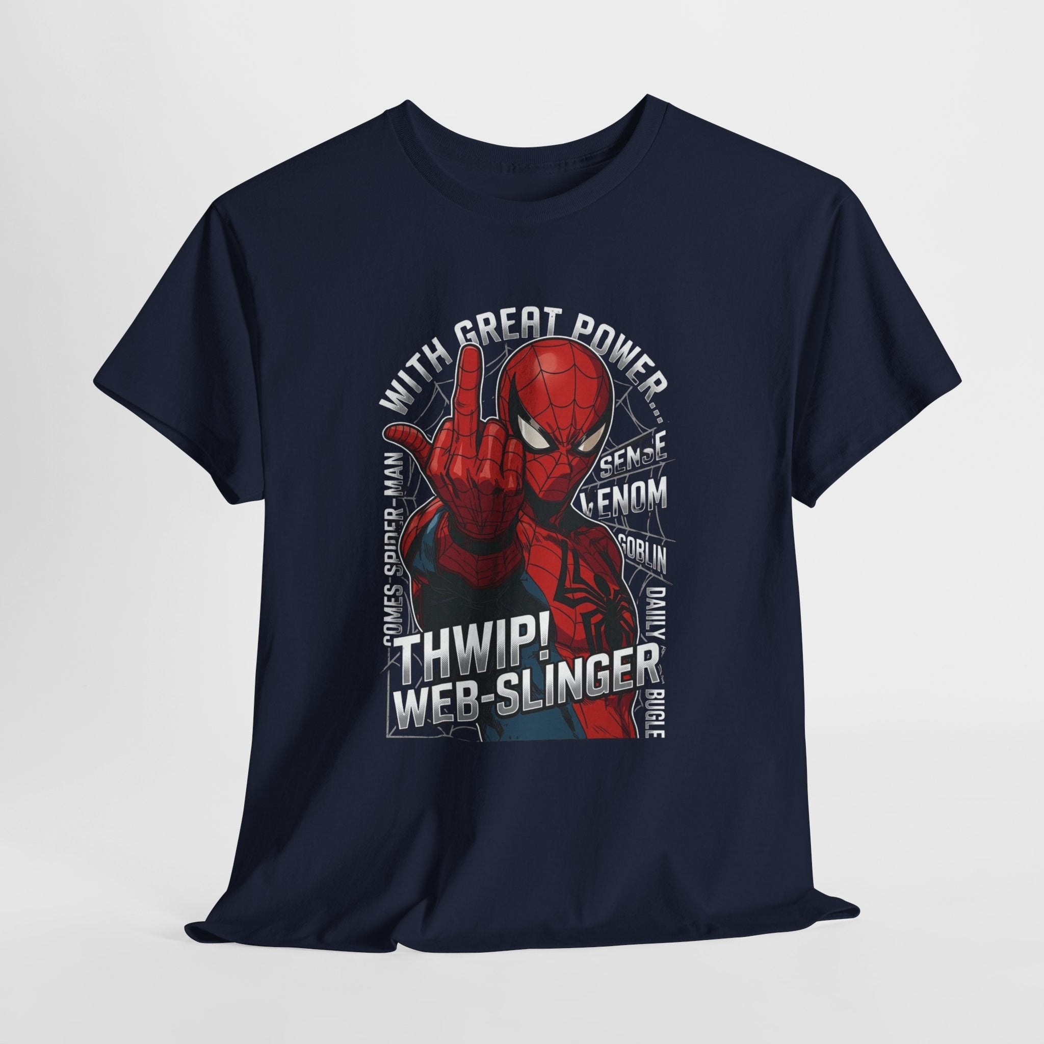 Marvel Spider-Man 'Gives the Finger' Comic Tee — Web-Slinger Graphic T-Shirt