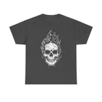 Flaming Skull Graphic Tee - Unisex Cotton T-Shirt, Alternative Fashion, Halloween Costume, Edgy Apparel, Gift for Him/Her