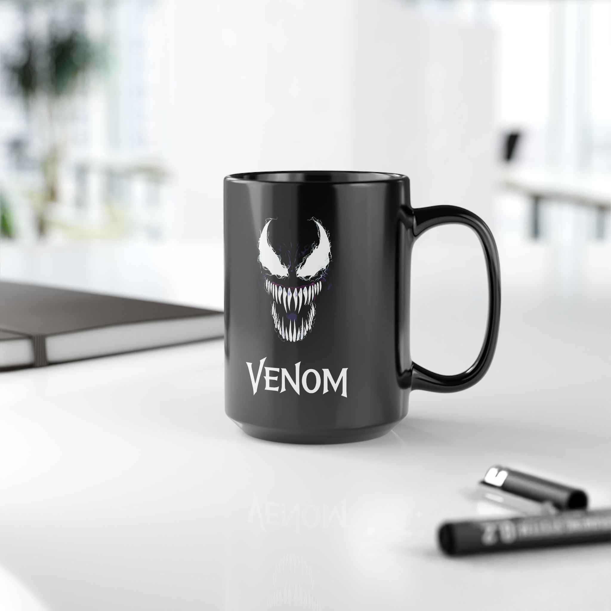 Eddie Brock Venom Symbiote Scream Black Coffee Mug