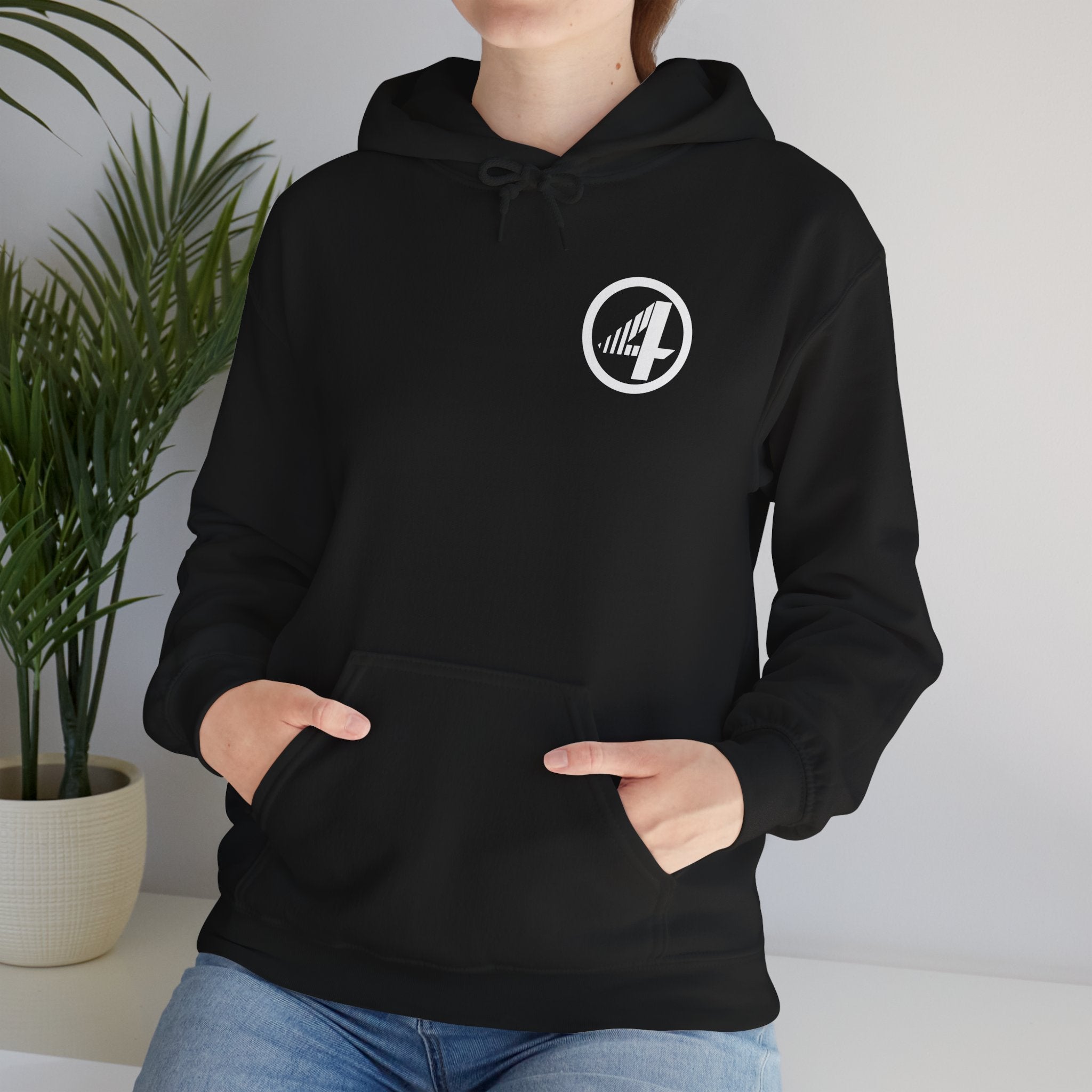 Fantastic Four Retro Logo Hoodie — Minimalist Vintage Comic Pullover