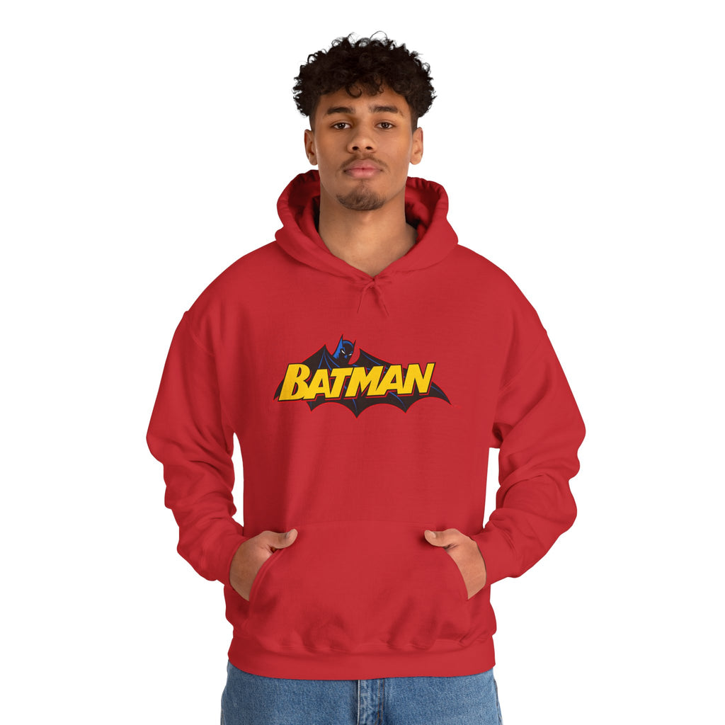 Batman DC Comics Inspired Logo Hoodie — Retro Bold Graphic Batman Sweatshirt