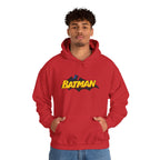 Batman DC Comics Inspired Logo Hoodie — Retro Bold Graphic Batman Sweatshirt
