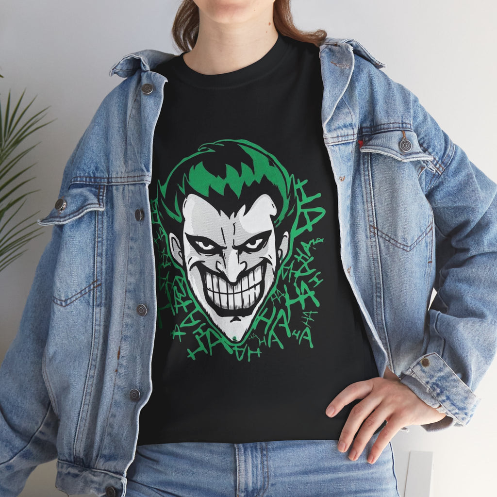 Joker Smile Graphic T-Shirt – Dark Villain Green Grin Unisex Tee