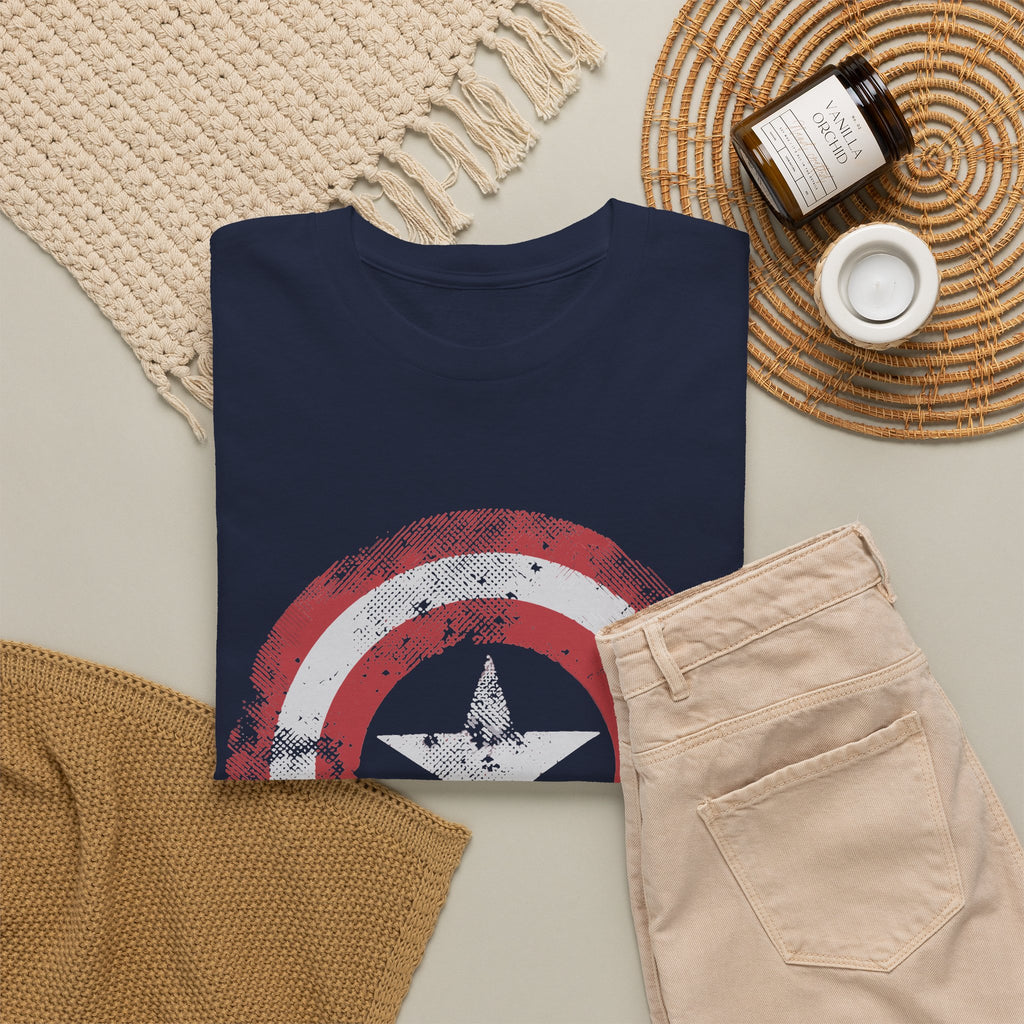 Vintage Captain America Shield Star T-Shirt - Unisex Distressed Avengers Tee