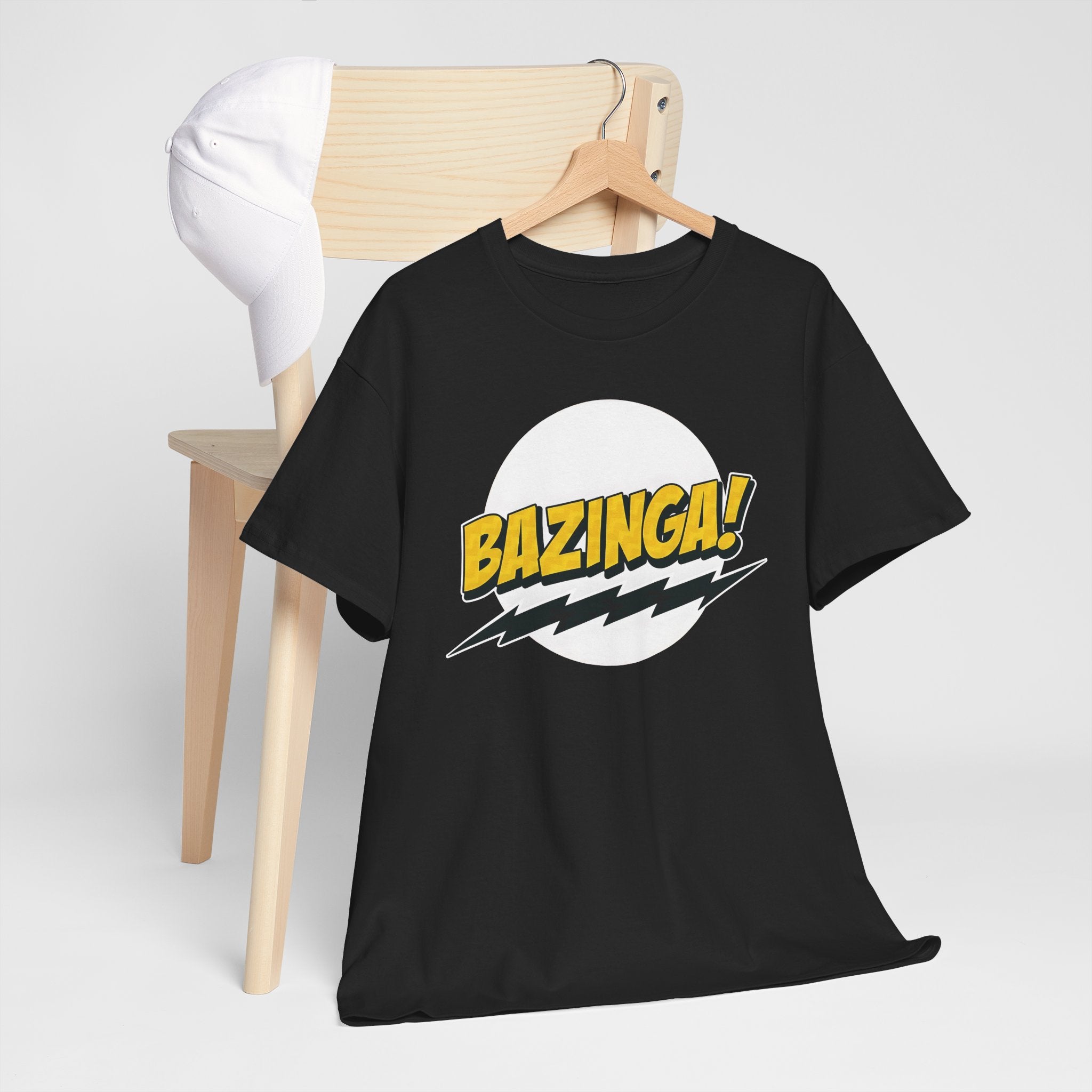 Flash Parody: A fan tribute Unisex T-shirt - DC Flash logo with Sheldon's catchphrase "Bazinga!"