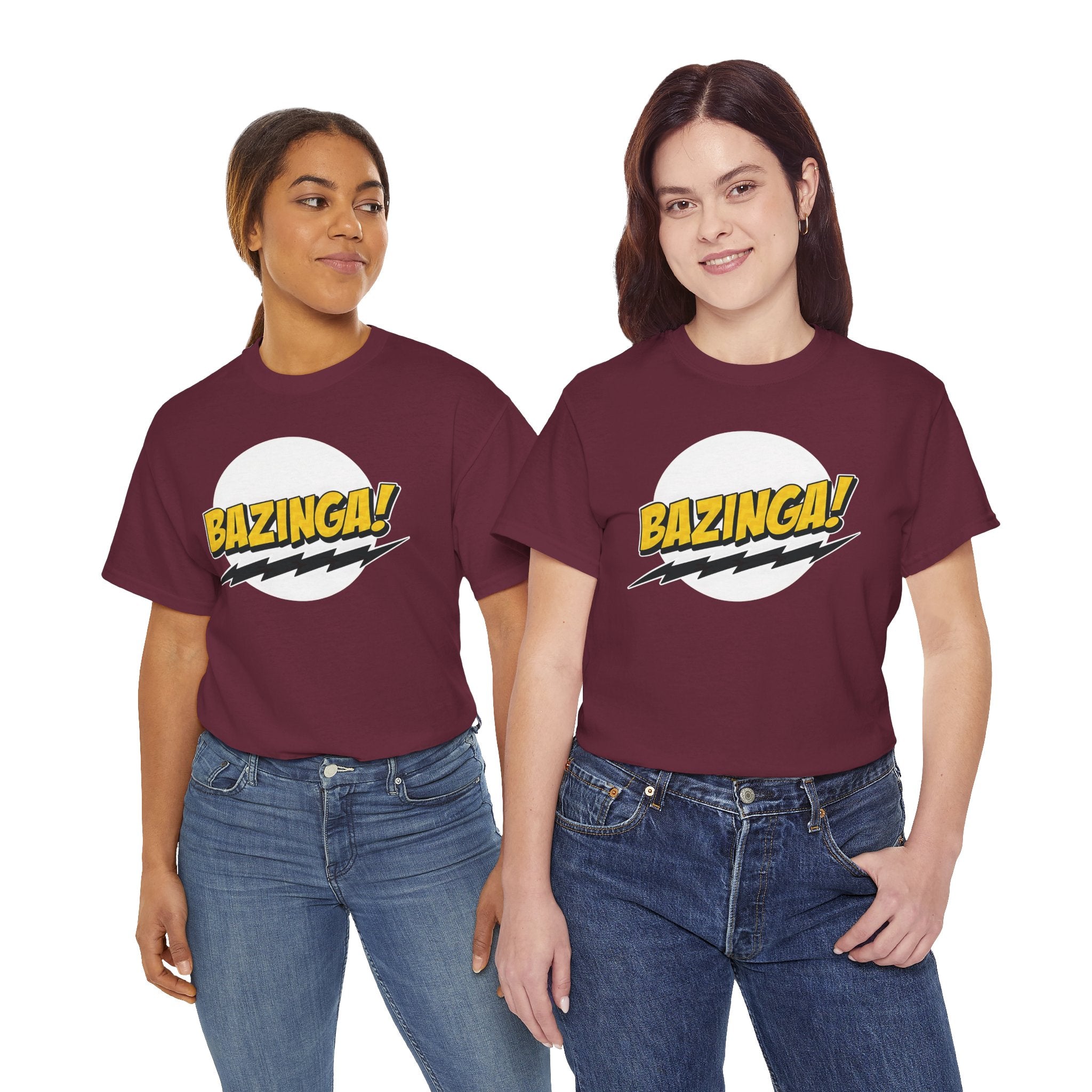 Flash Parody: A fan tribute Unisex T-shirt - DC Flash logo with Sheldon's catchphrase "Bazinga!"