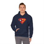 Spider-Man x Superman Logo Hoodie — Superhero Mashup Pullover