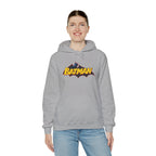 Batman DC Comics Inspired Logo Hoodie — Retro Bold Graphic Batman Sweatshirt