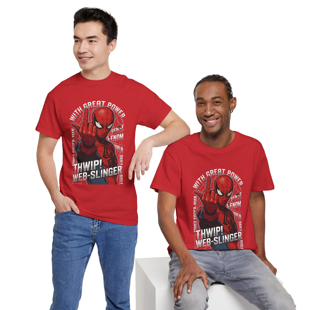 Marvel Spider-Man 'Gives the Finger' Comic Tee — Web-Slinger Graphic T-Shirt