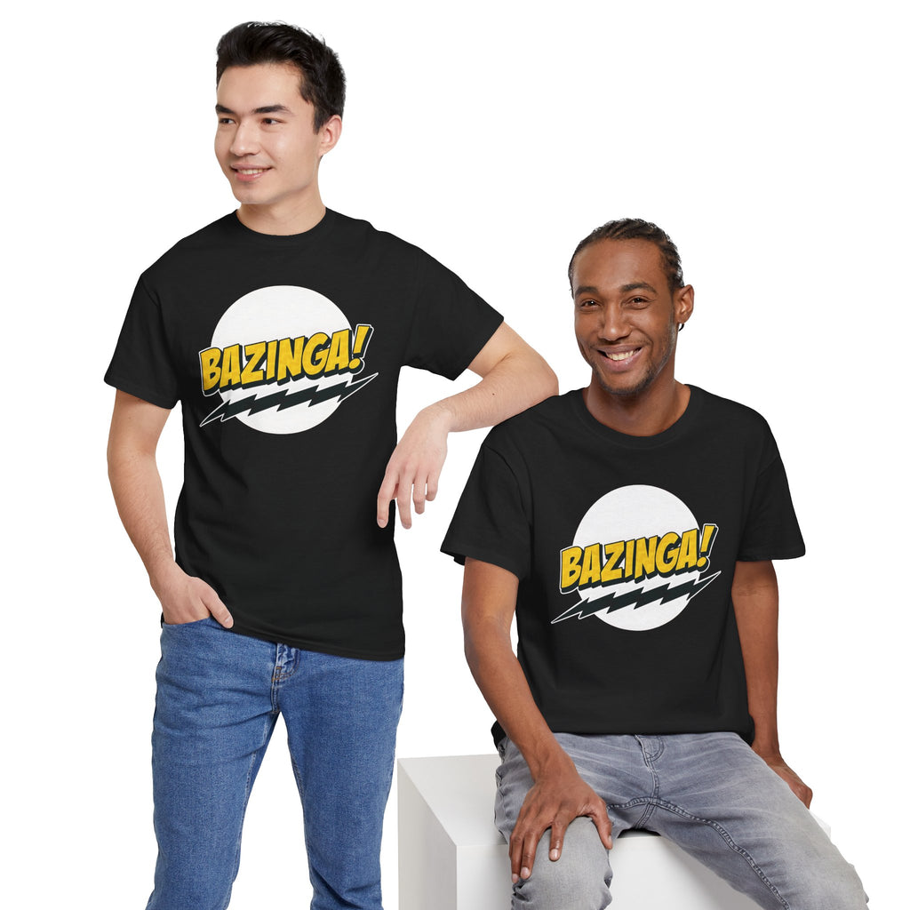 Flash Parody: A fan tribute Unisex T-shirt - DC Flash logo with Sheldon's catchphrase "Bazinga!"