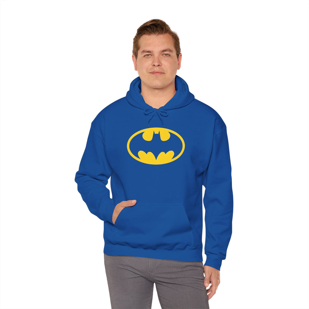 Batman Classic Logo Hoodie – Classic Yellow Bat Emblem Sweatshirt