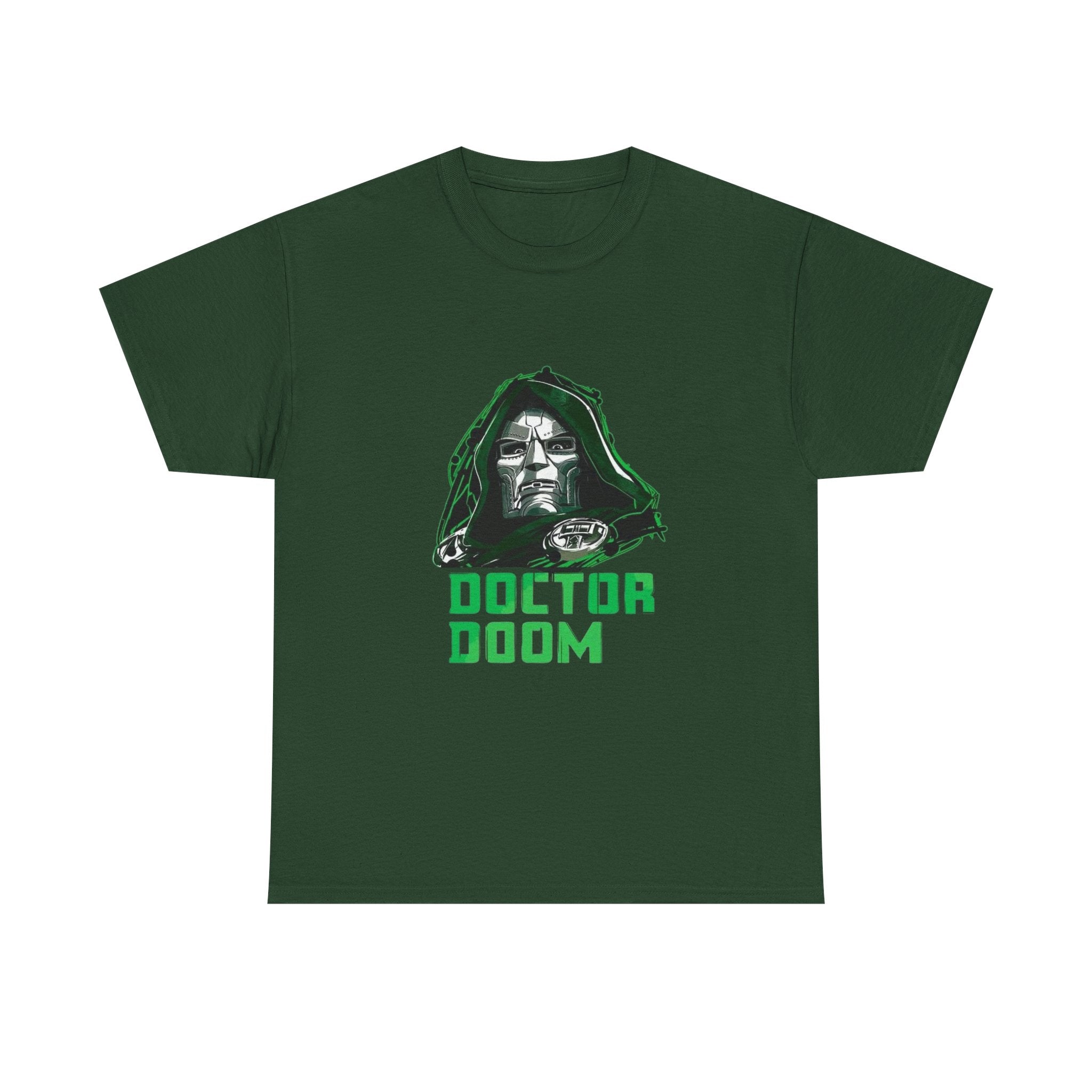 Doctor Doom Retro Green Villain Portrait T-Shirt — Avengers Graphic Tee
