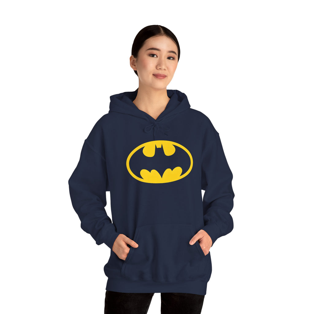 Batman Classic Logo Hoodie – Classic Yellow Bat Emblem Sweatshirt