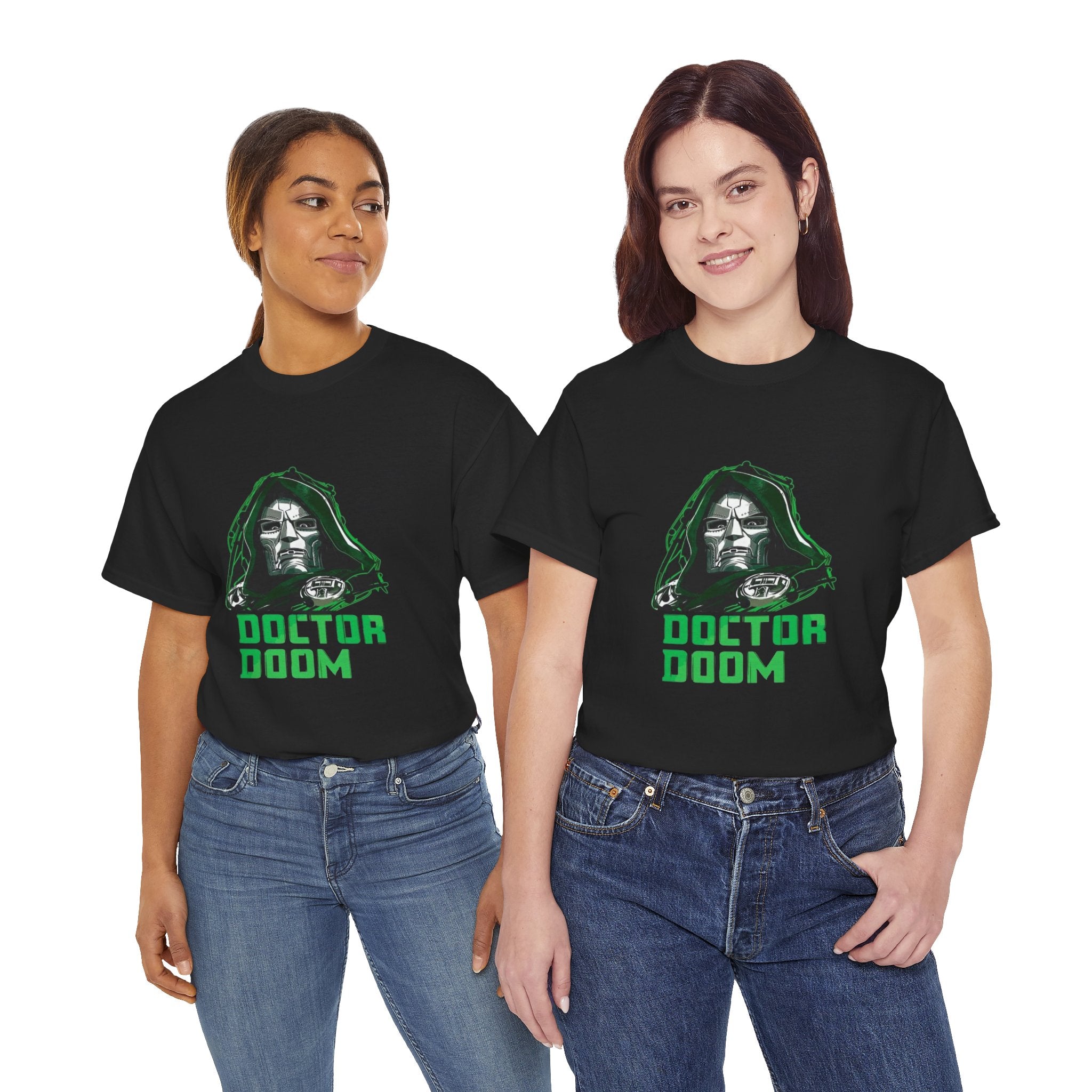Doctor Doom Retro Green Villain Portrait T-Shirt — Avengers Graphic Tee