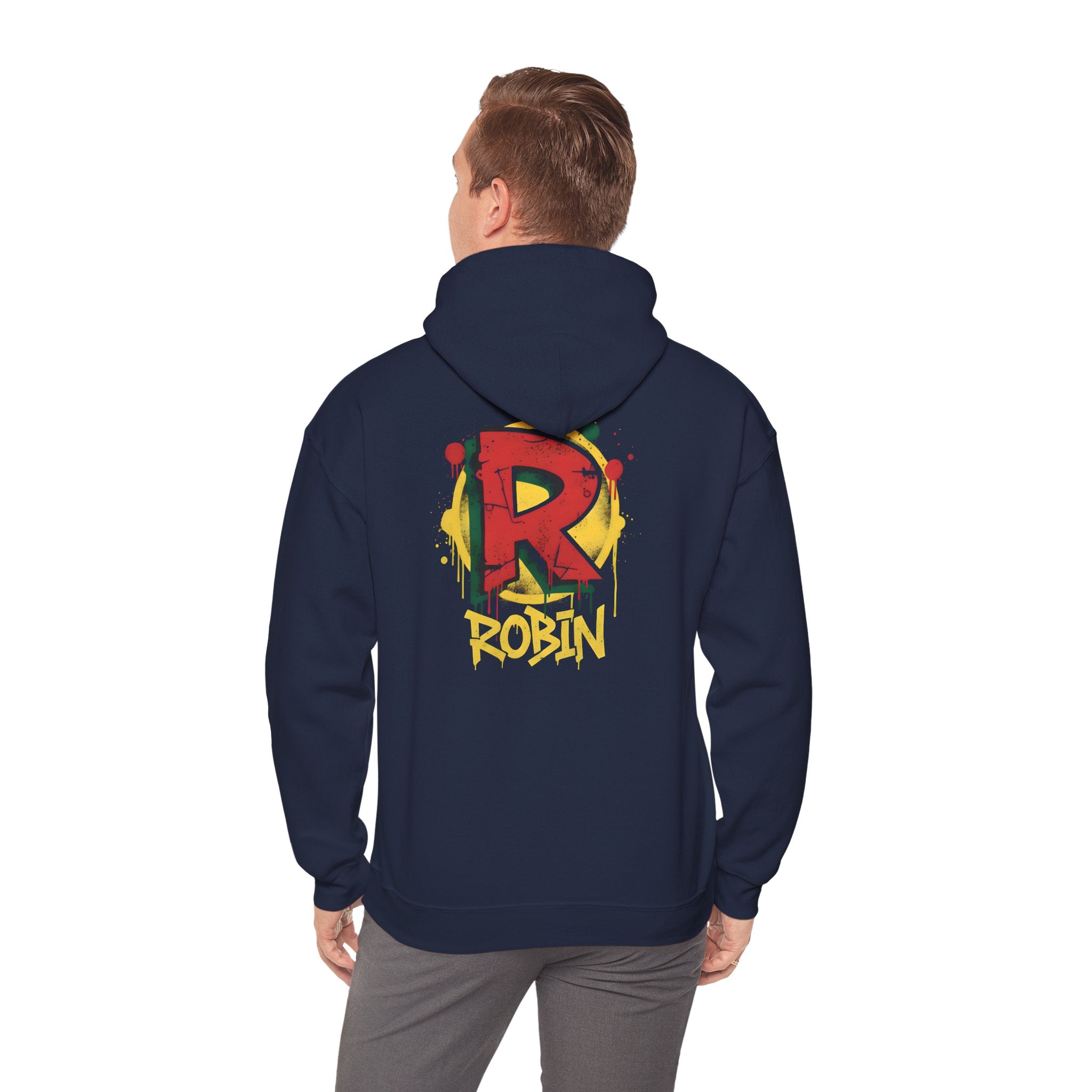 DC Robin Graffiti Hoodie — Dick Grayson "R" Street Art Pullover