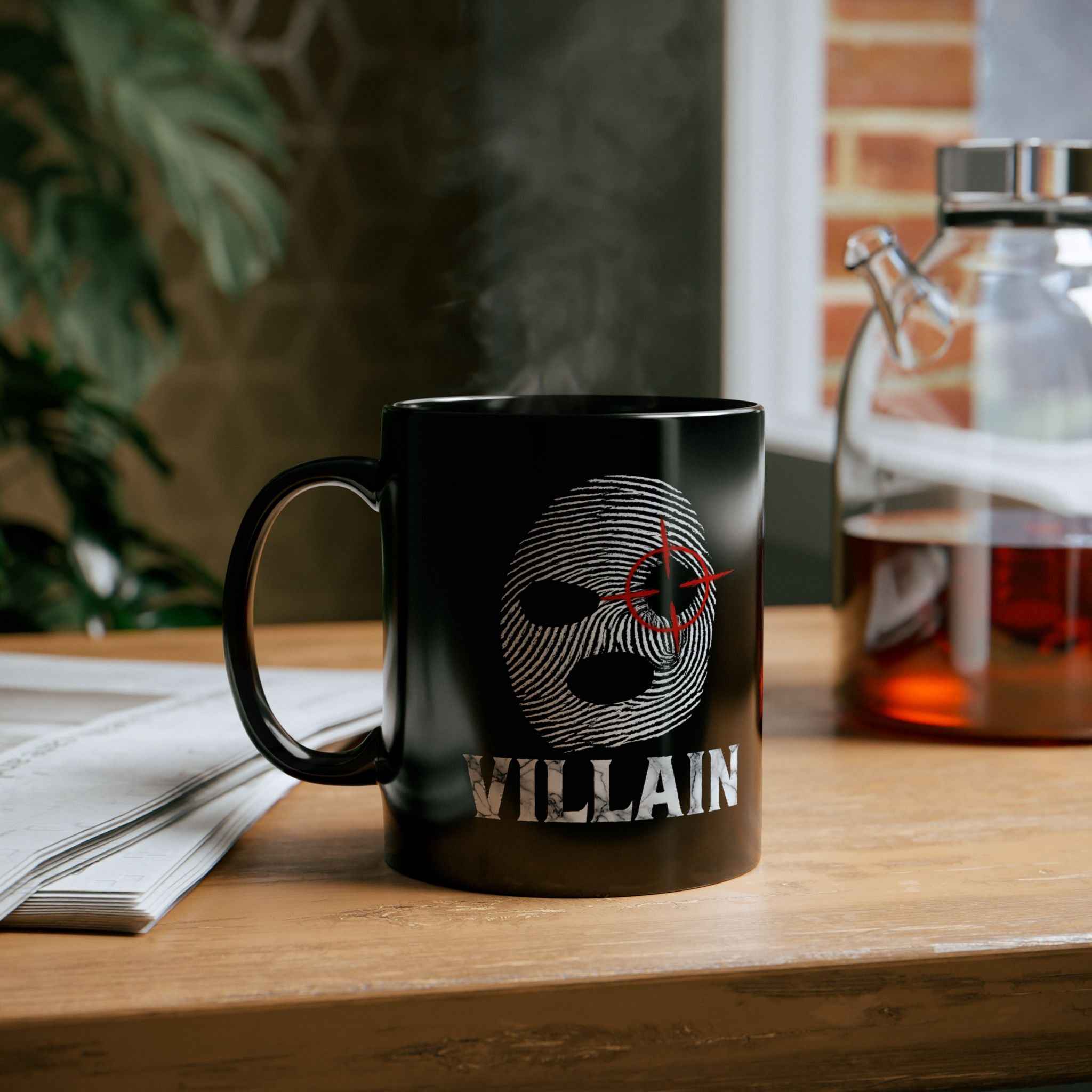 Villain Fingerprint Balaclava Target Anti-Hero Coffee Mug