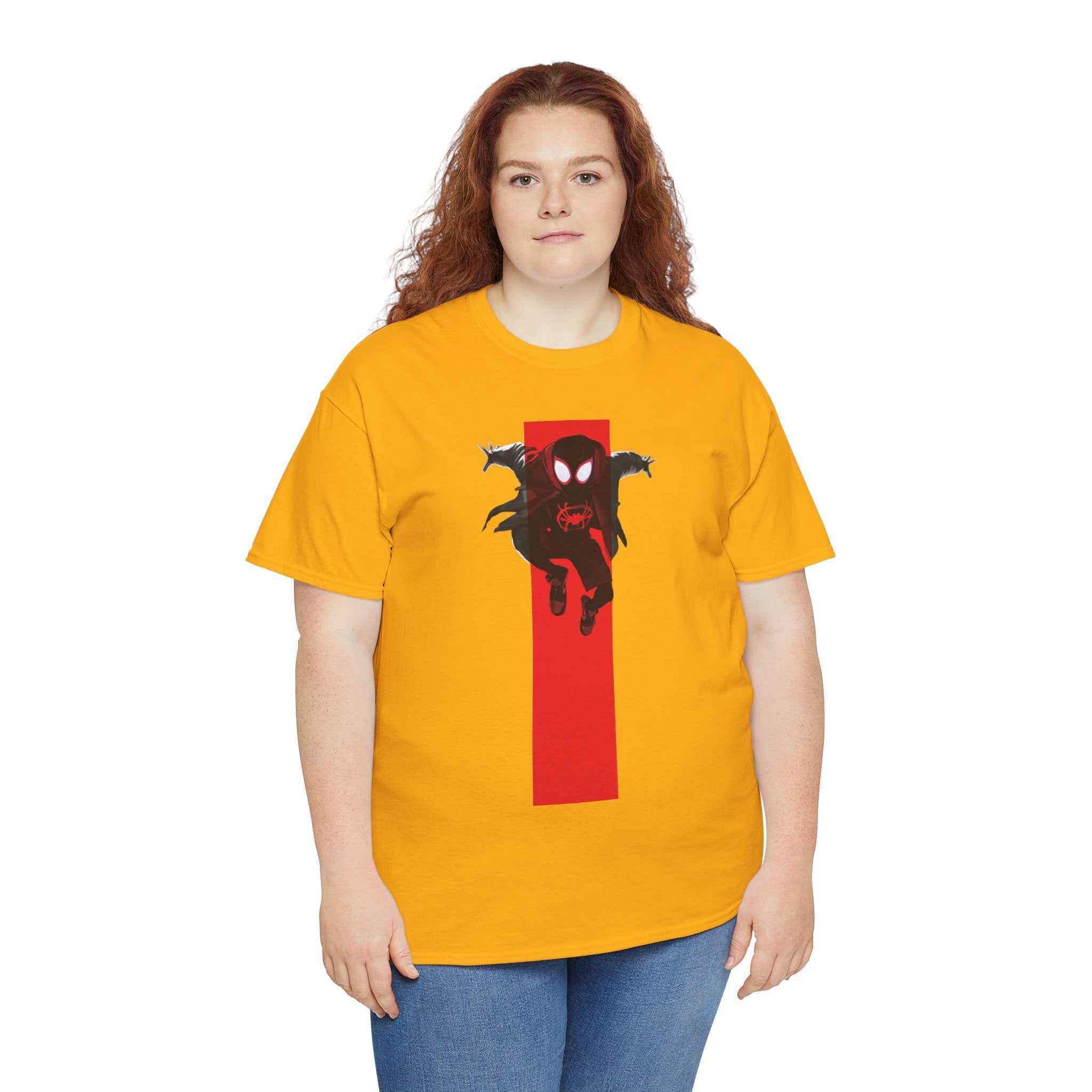 Marvel Miles Morales Spider-Man T-Shirt – Red Vertical Stripe Design | Premium Superhero Tee for Fans