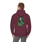 Doctor Doom Avengers Hoodie — Villain Portrait & Back Text Graphic