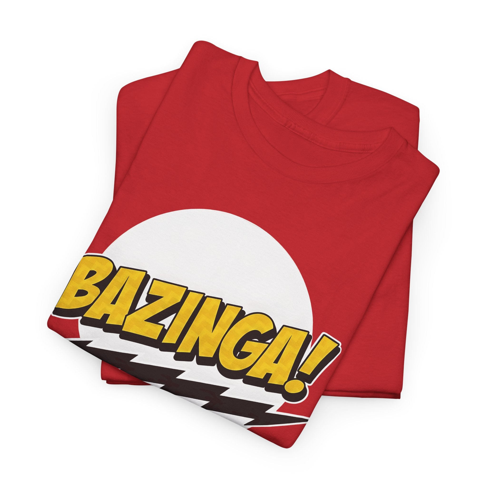 Flash Parody: A fan tribute Unisex T-shirt - DC Flash logo with Sheldon's catchphrase "Bazinga!"