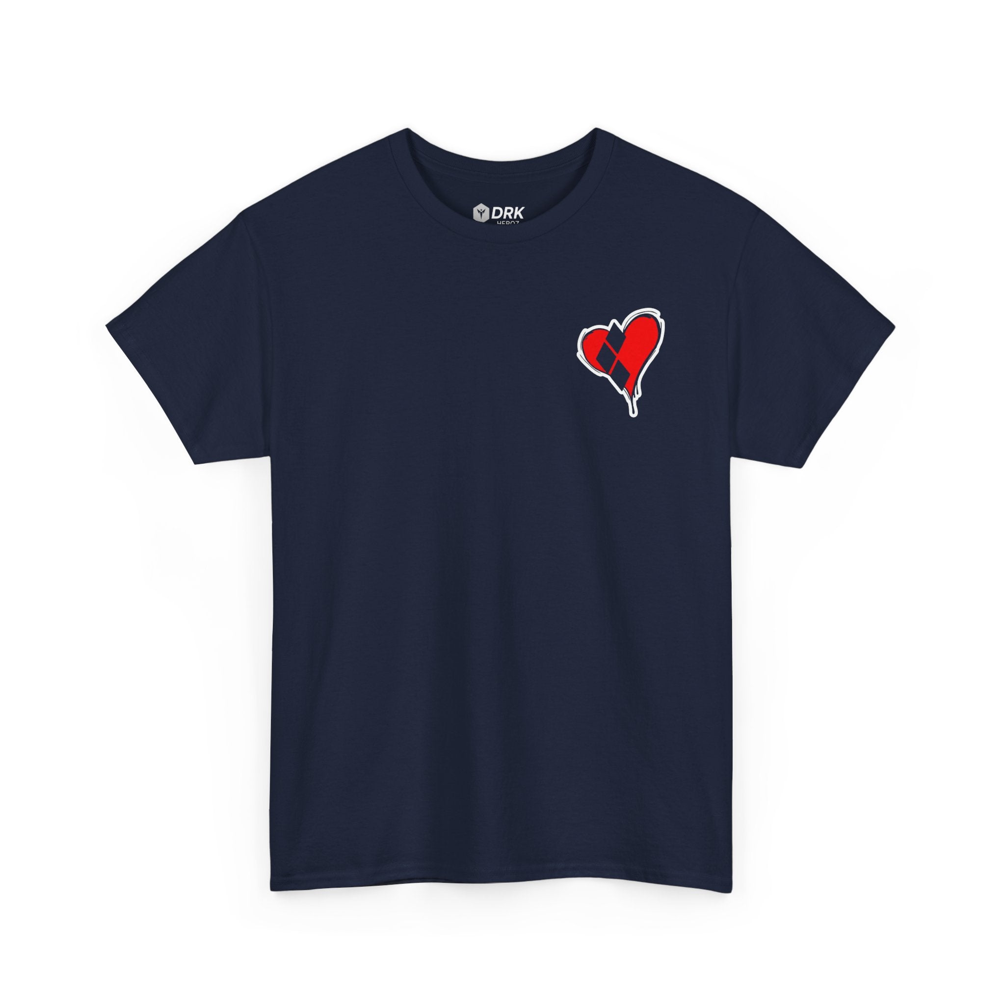 Harlequin Heart Tee — Joker-Inspired Playing Card Graphic T-Shirt