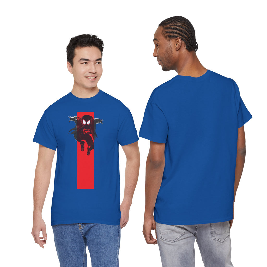 Marvel Miles Morales Spider-Man T-Shirt – Red Vertical Stripe Design | Premium Superhero Tee for Fans