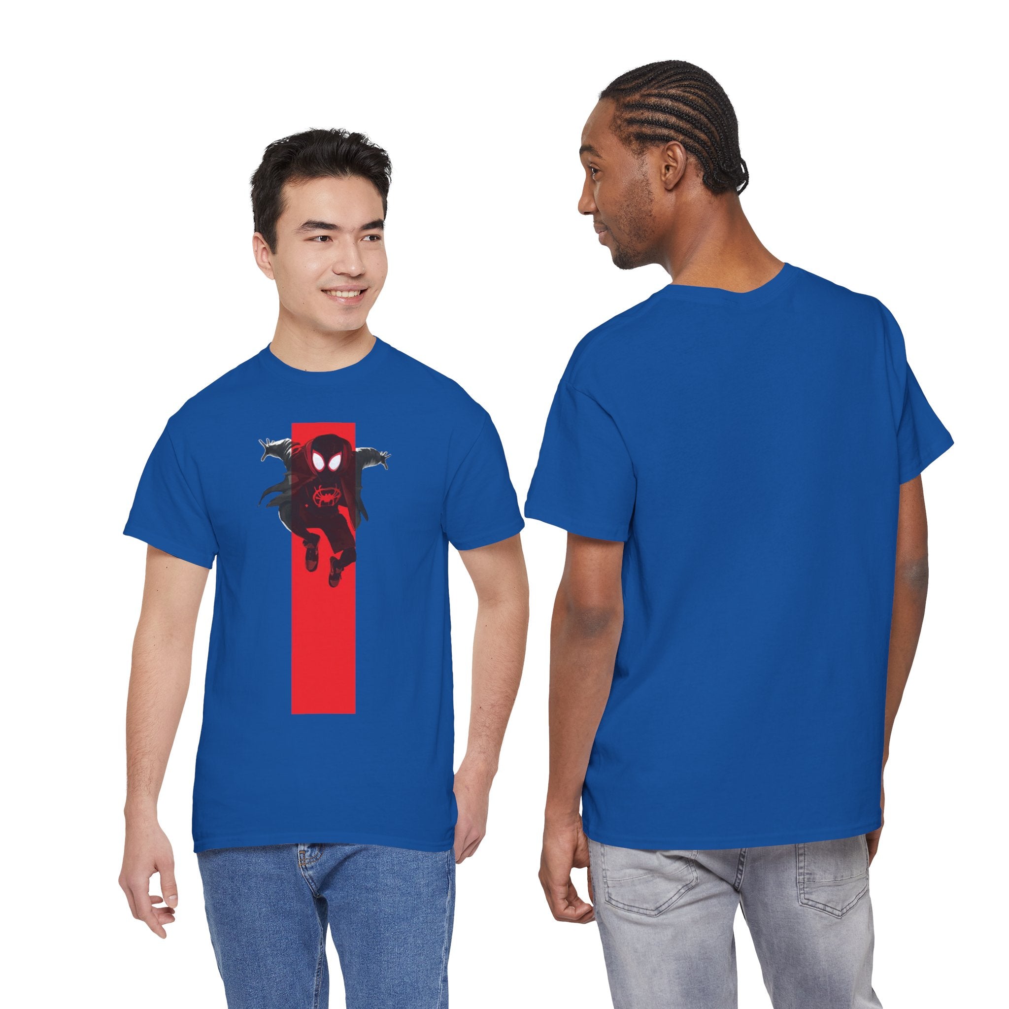 Marvel Miles Morales Spider-Man T-Shirt – Red Vertical Stripe Design | Premium Superhero Tee for Fans