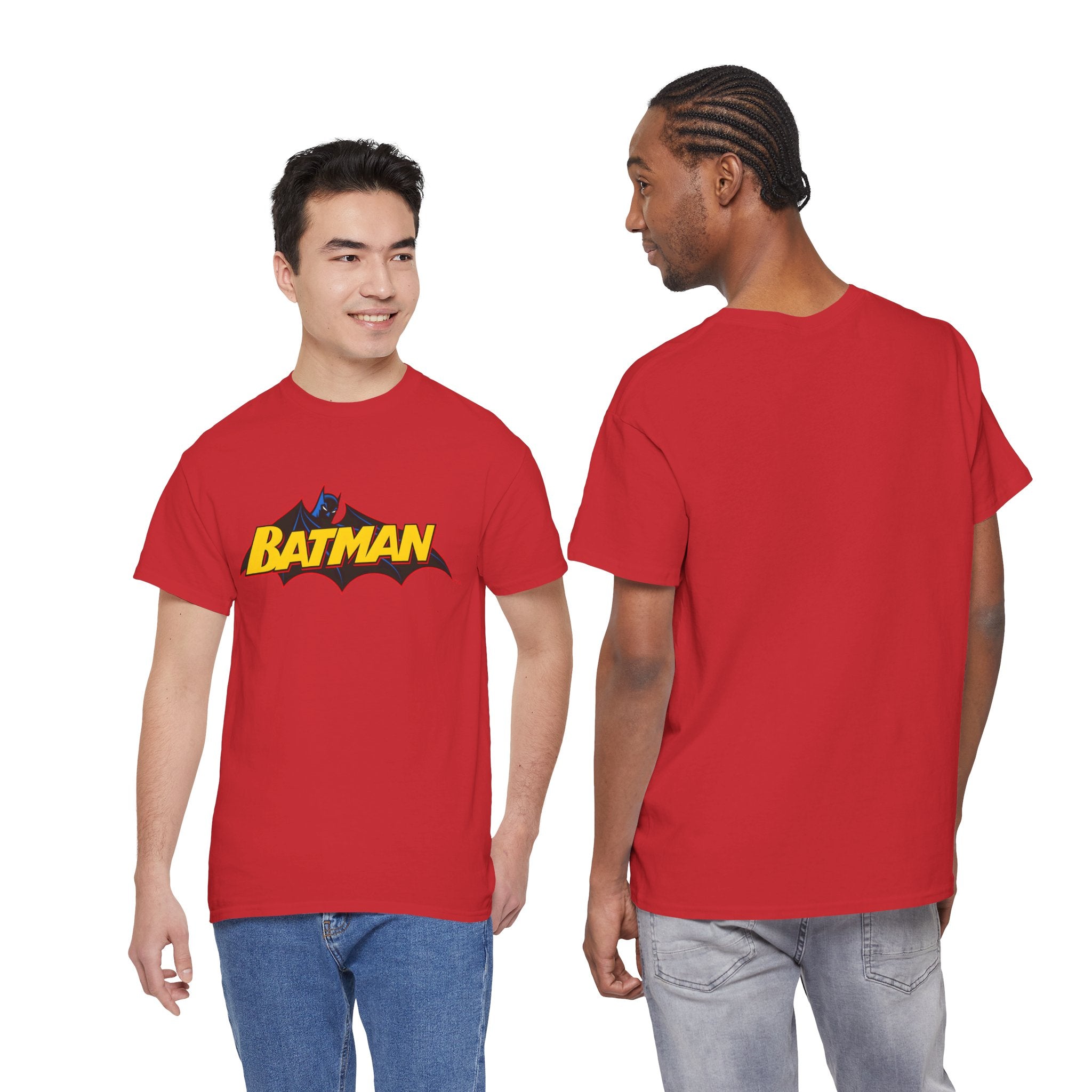 Batman  DC Comics inspired Logo T‑Shirt — Retro Yellow & Red Batman Emblem Tee