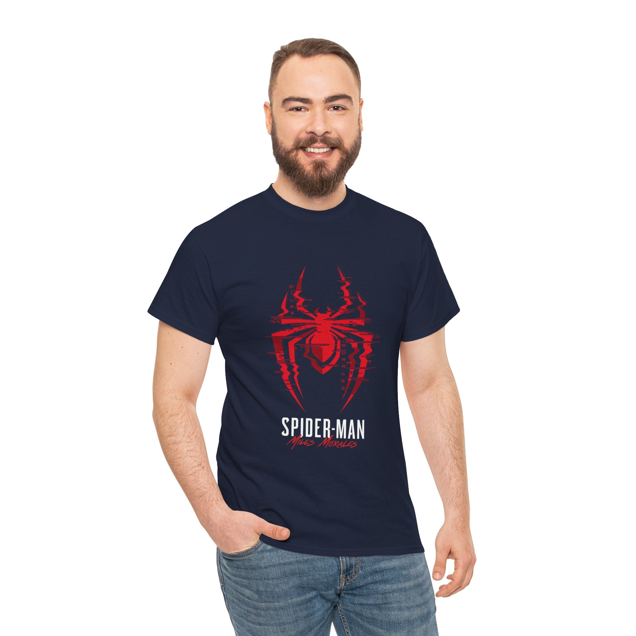 Marvel Spider-Man Miles Morales Glitch T-Shirt – Gamer Style Streetwear Tee