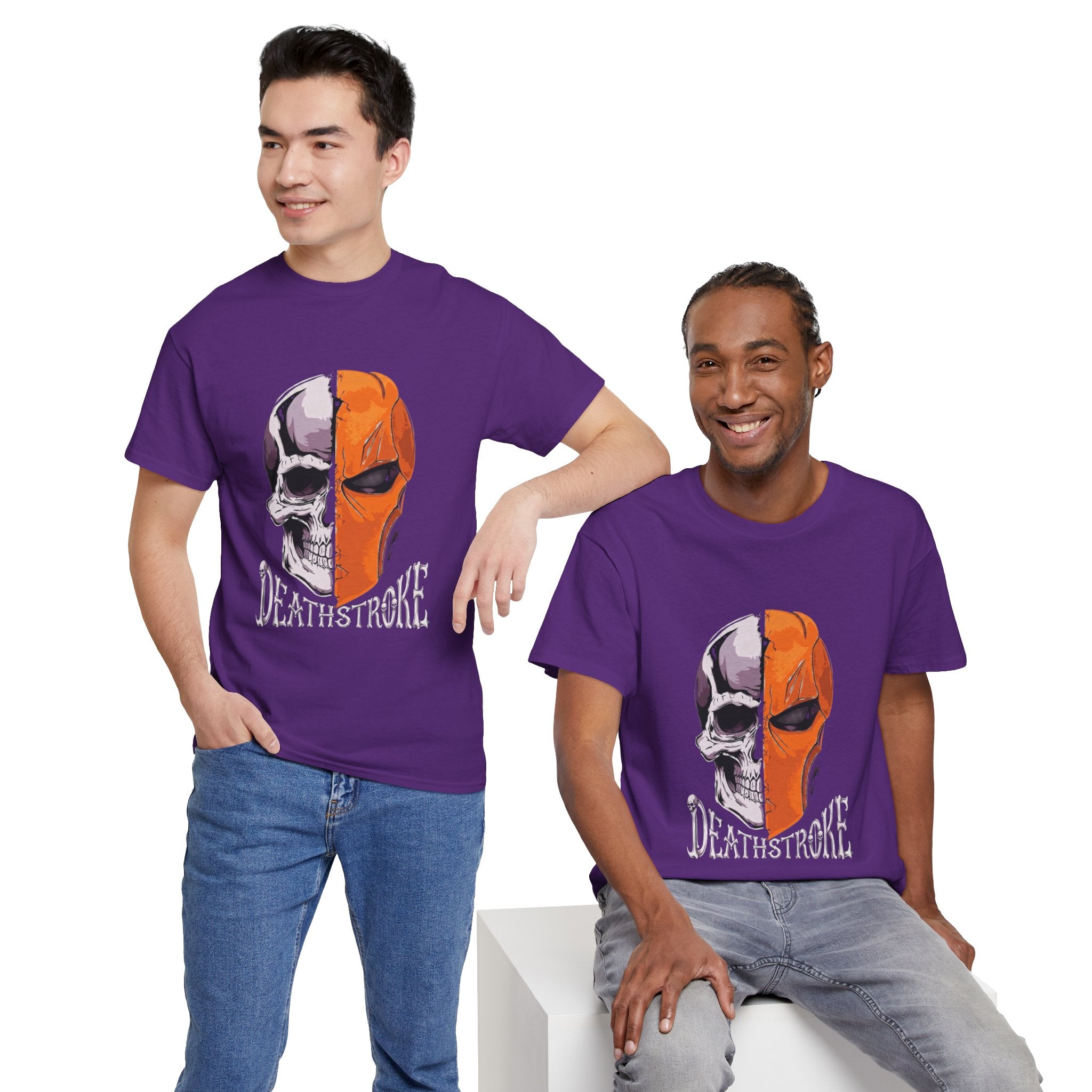 DC Deathstroke Skull Graphic T-Shirt — Slade Wilson Half-Mask Tee