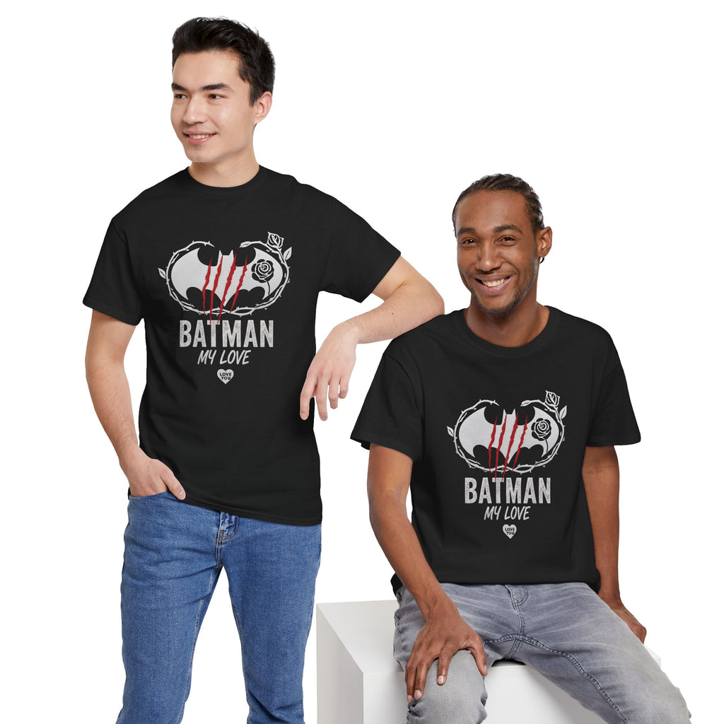 DC Batman "My Love" Heart Logo T-Shirt — Romantic Valentine’s Gift for Partners