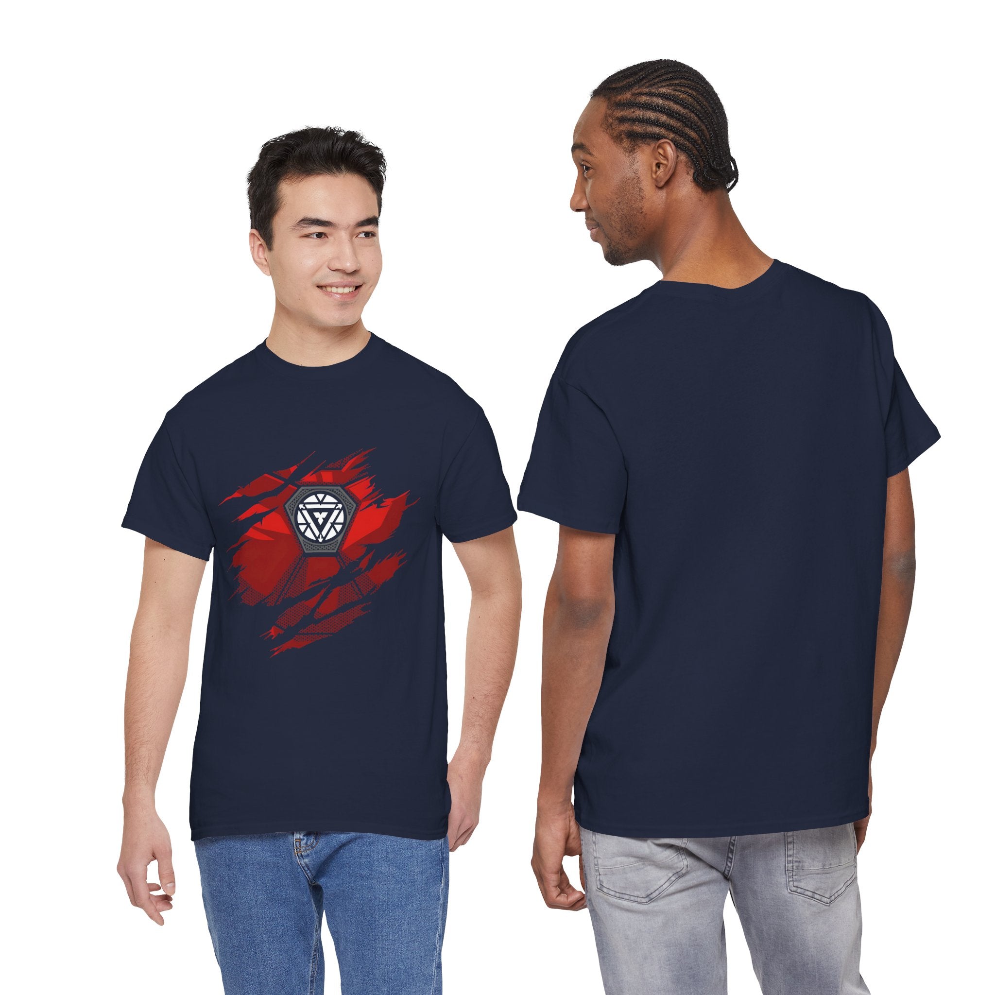 Iron Man Reactor Ripped Chest Graphic Tee — Toni Stark 2026 Tee