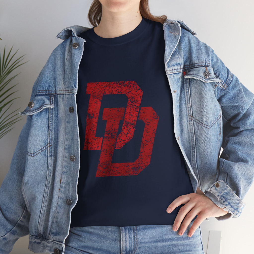 Marvel Daredevil movie Logo T‑Shirt — Distressed DD Superhero  unisex Tee