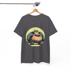 Funny Chubby Bat Hero T‑Shirt — Cute Fat Batman Parody Tee