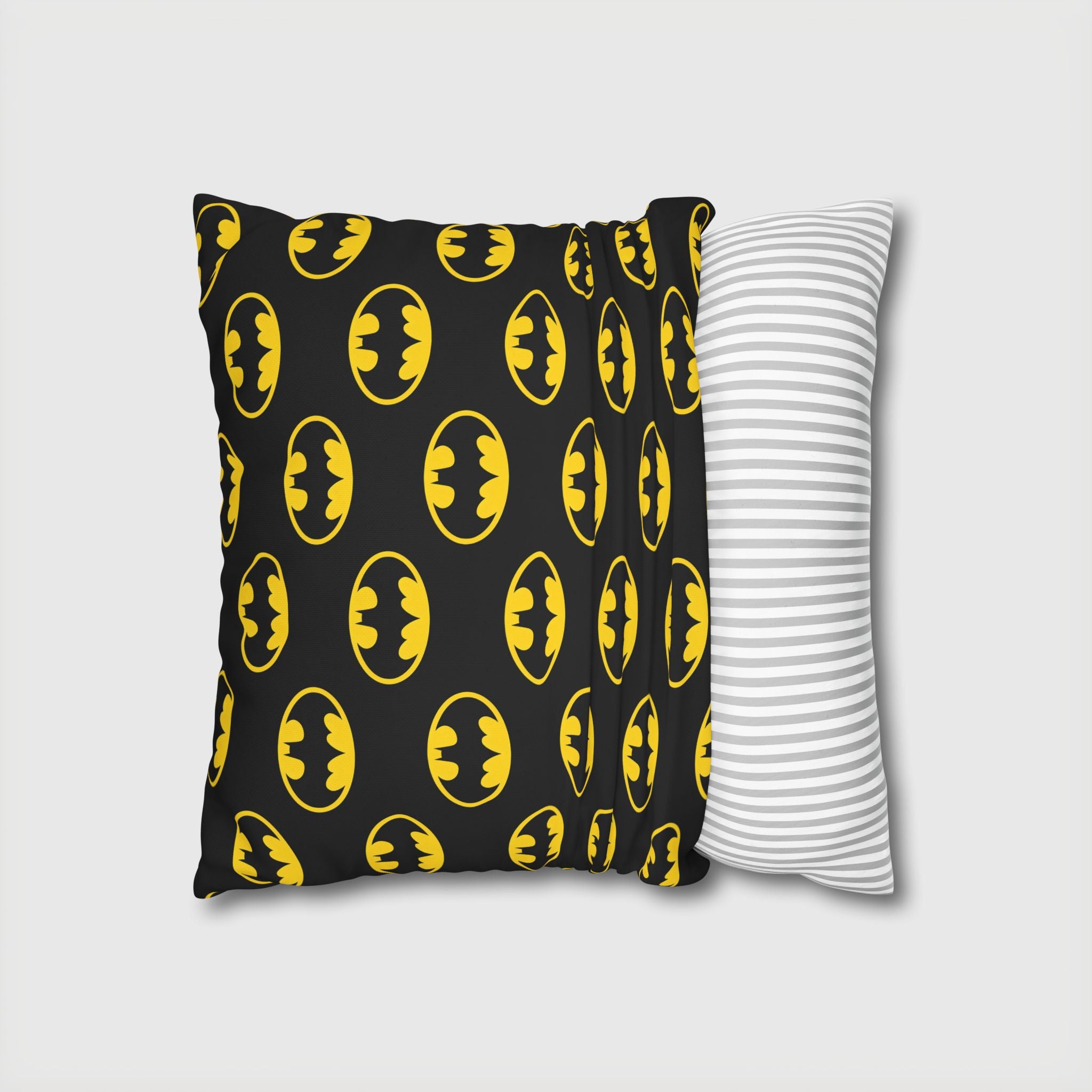 Batman Classic Logo Pattern Square Throw Pillowcase — Superhero Home Decor