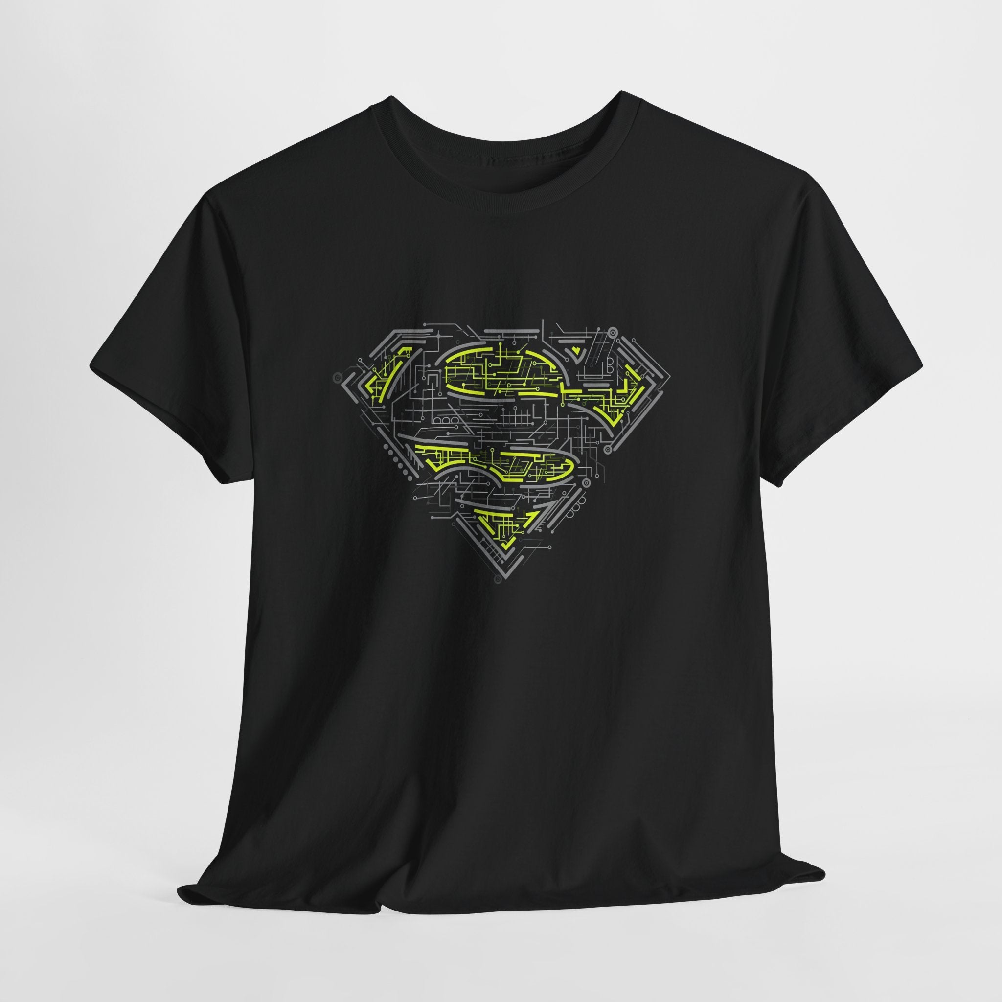Superman Tech Shield T-Shirt — Futuristic Man of Steel Fanart Logo Tee