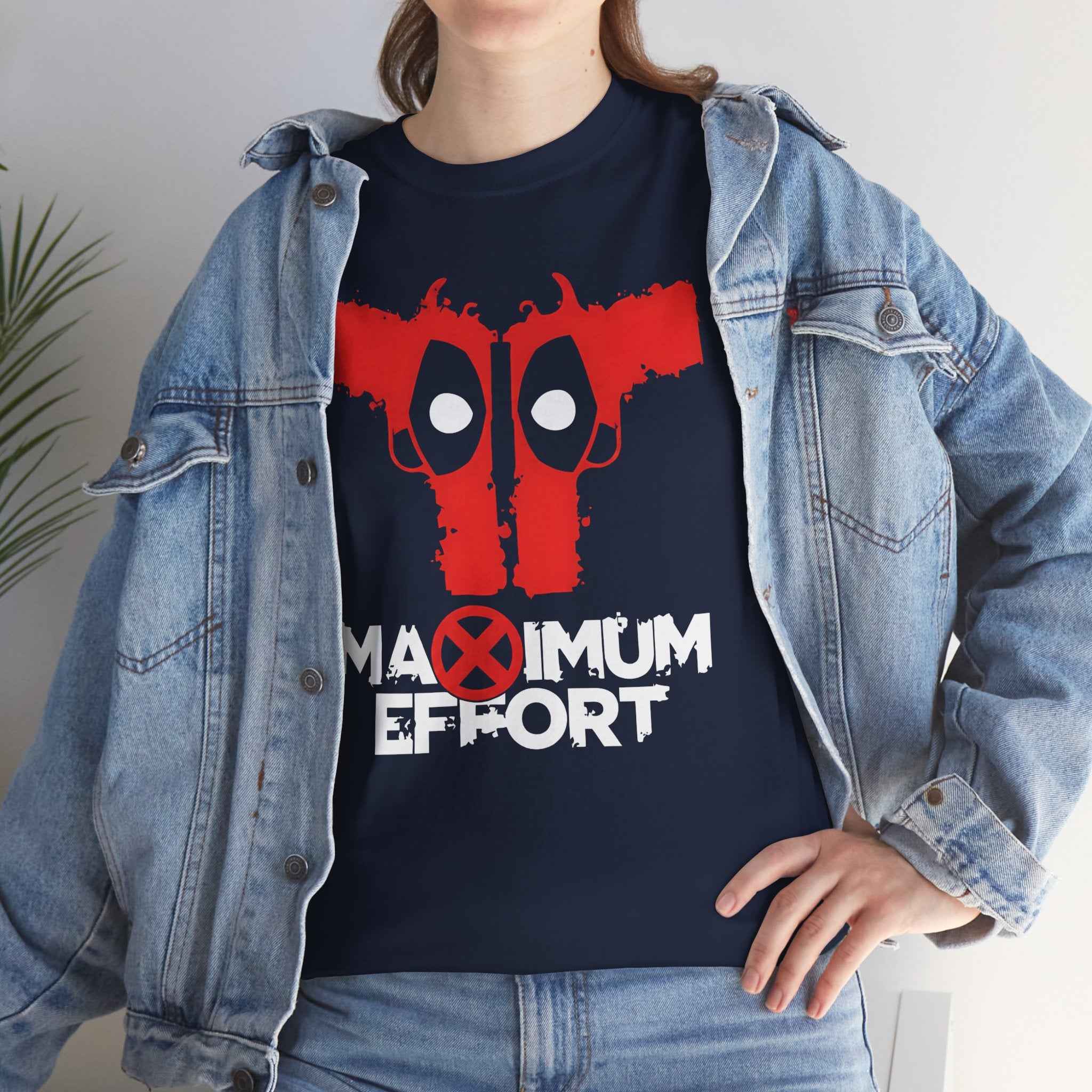 Deadpool "Maximum Effort" Gun Eyes Unisex Graphic Tee