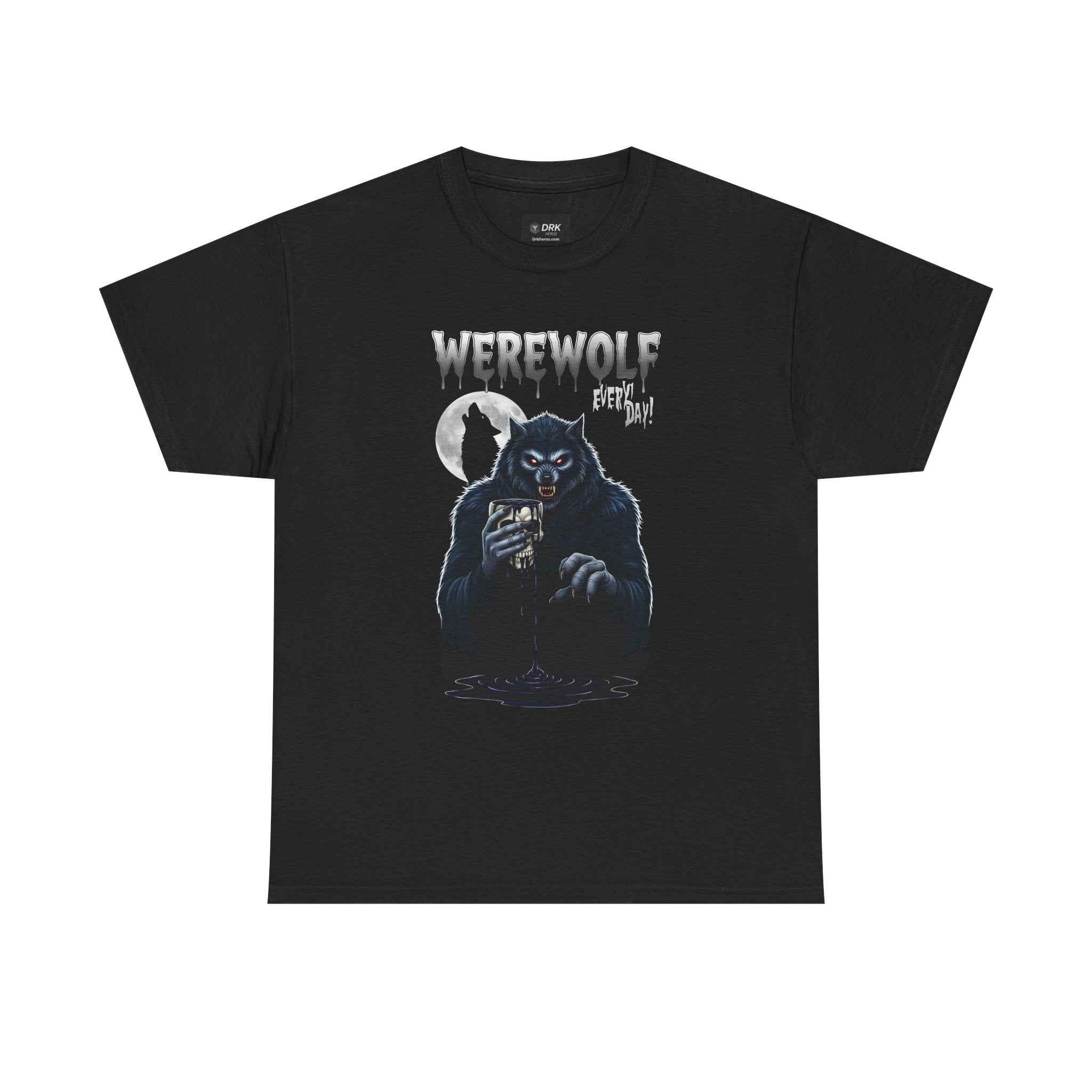Howling Werewolf Heavy Cotton Tee: Spooky Halloween Costume Top