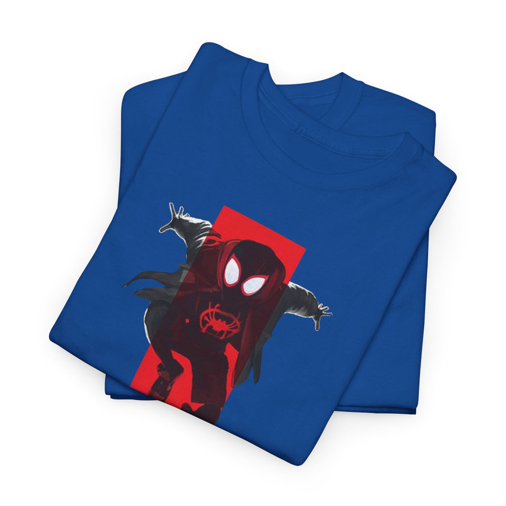 Marvel Miles Morales Spider-Man T-Shirt – Red Vertical Stripe Design | Premium Superhero Tee for Fans