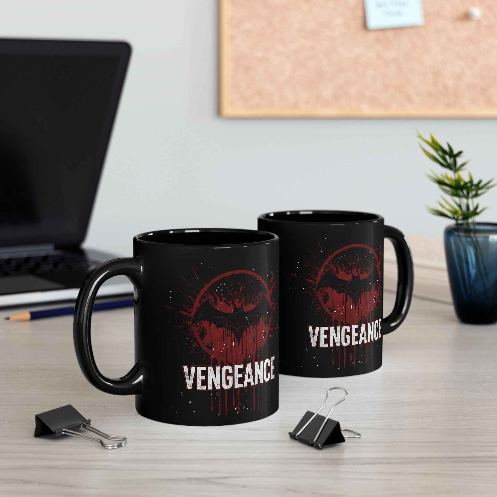 Batman Vengeance Blood Splatter Black Ceramic Mug