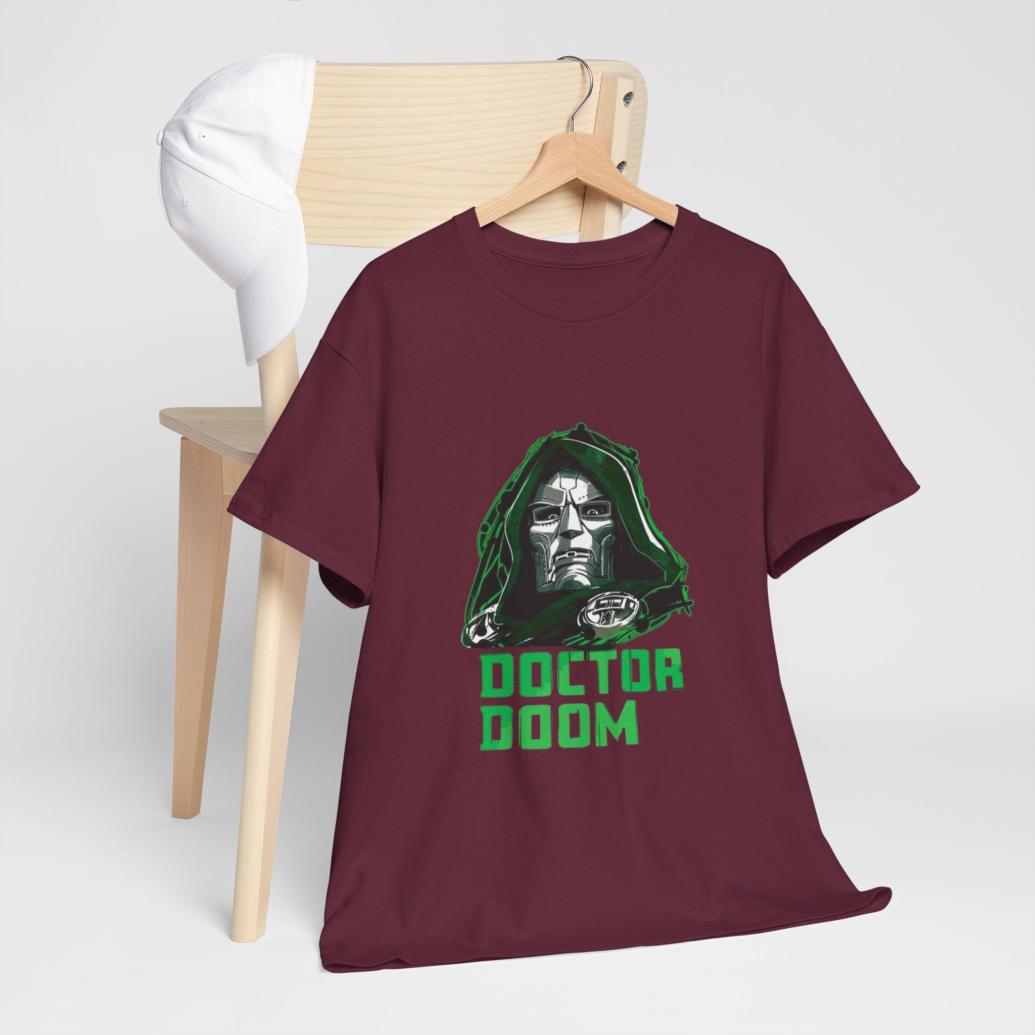 Doctor Doom Retro Green Villain Portrait T-Shirt — Avengers Graphic Tee