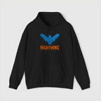 Nightwing Logo Hoodie — Dick Grayson Blue Bat Graphic Pullover