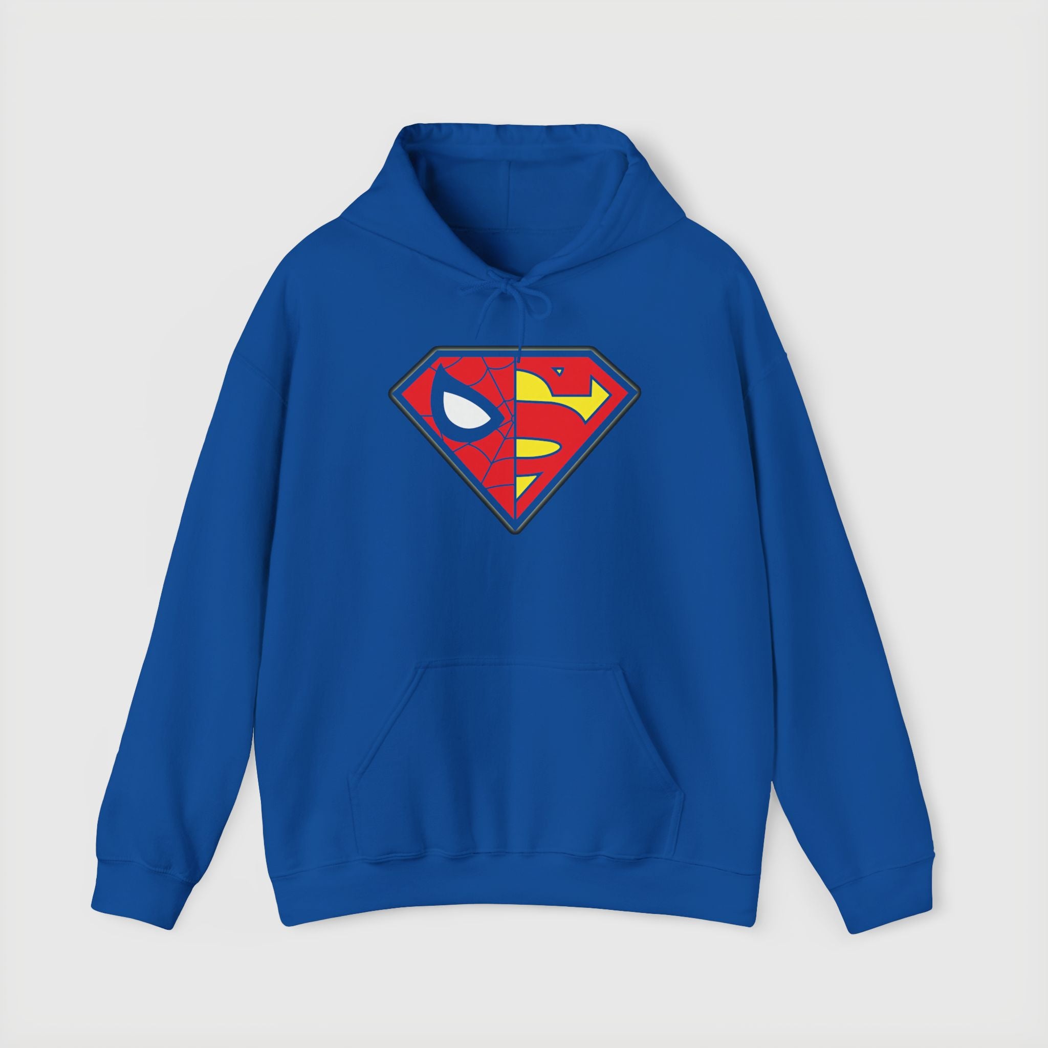 Spider-Man x Superman Logo Hoodie — Superhero Mashup Pullover