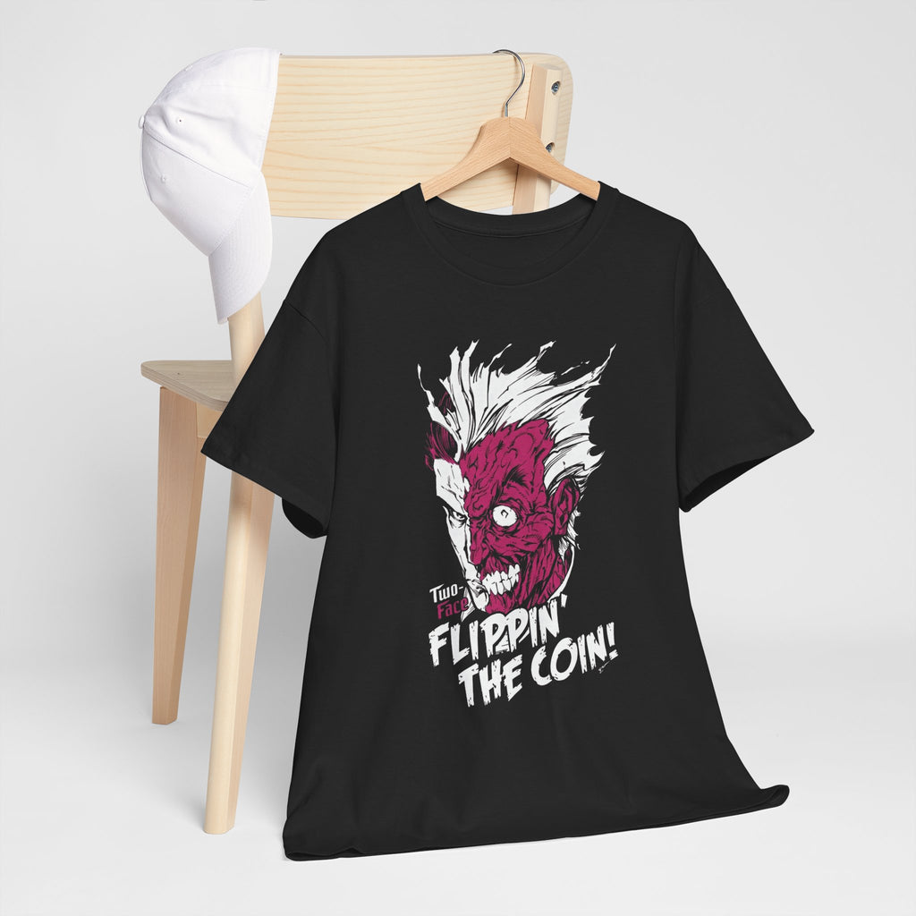 DC Comics Two-Face (Harvey Dent) “Flippin’ The Coin” Tee – Dark Gotham Villain T-Shirt